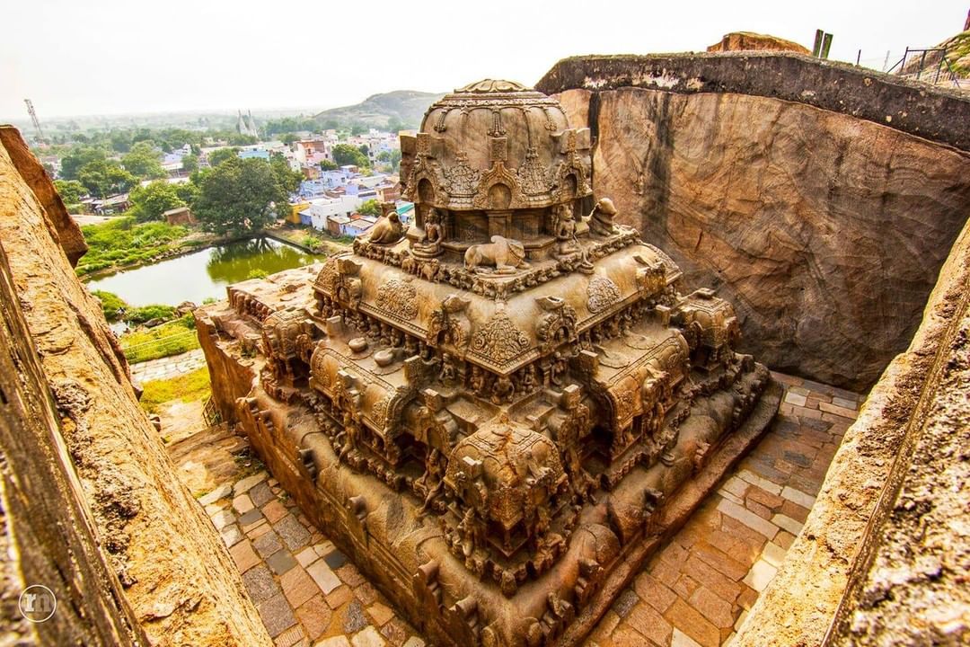 Rock cut dome of ancient Vettuvan Koil carved with ultimate precision.
Notice th…